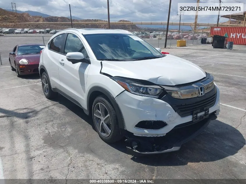 2021 Honda Hr-V 2Wd Ex-L VIN: 3CZRU5H74MM729271 Lot: 40338500