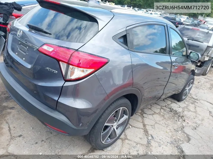 2021 Honda Hr-V Awd Ex VIN: 3CZRU6H54MM712720 Lot: 40345782