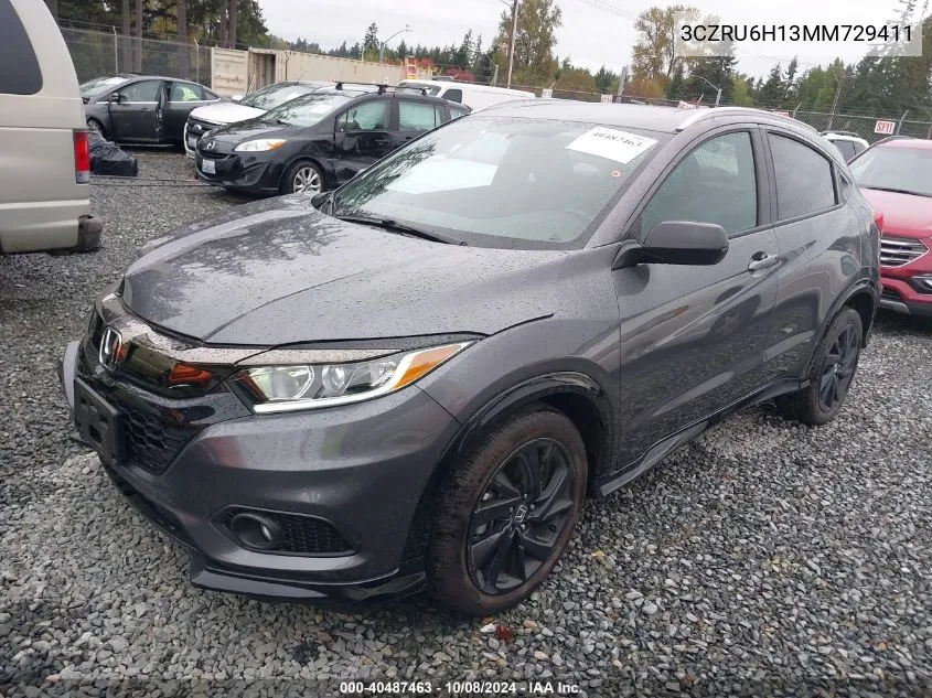 2021 Honda Hr-V Awd Sport VIN: 3CZRU6H13MM729411 Lot: 40487463