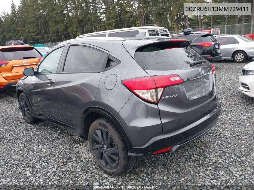 2021 Honda Hr-V Awd Sport VIN: 3CZRU6H13MM729411 Lot: 40487463