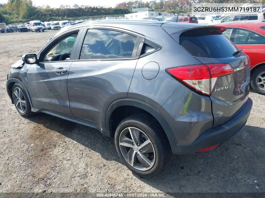 2021 Honda Hr-V Awd Ex VIN: 3CZRU6H53MM719187 Lot: 40505745