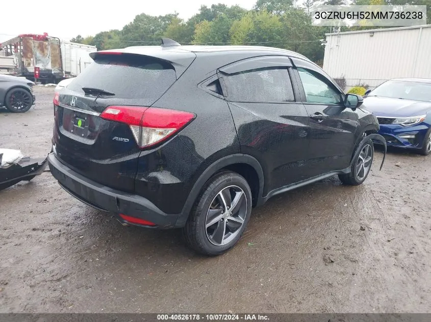 2021 Honda Hr-V Awd Ex VIN: 3CZRU6H52MM736238 Lot: 40526178