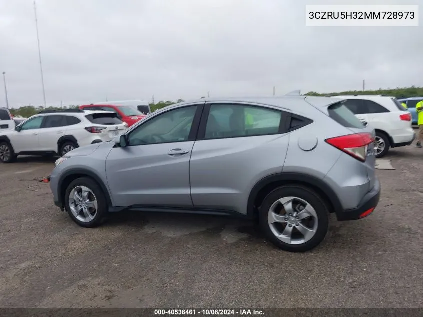 2021 Honda Hr-V 2Wd Lx VIN: 3CZRU5H32MM728973 Lot: 40536461