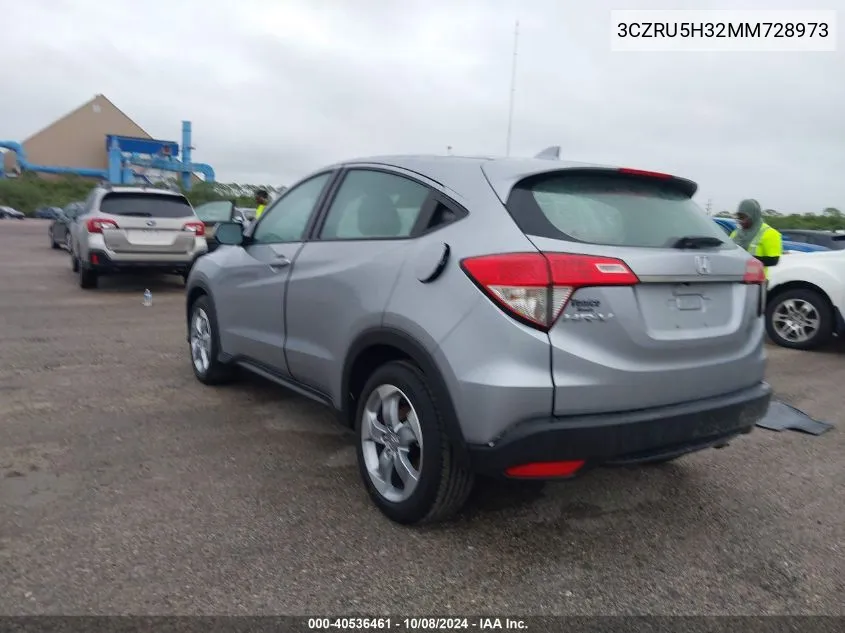 2021 Honda Hr-V 2Wd Lx VIN: 3CZRU5H32MM728973 Lot: 40536461