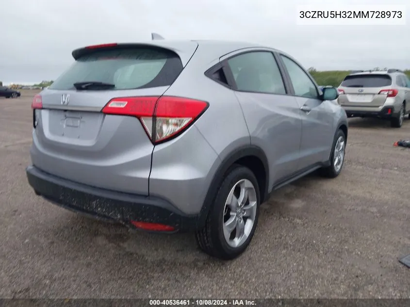 2021 Honda Hr-V 2Wd Lx VIN: 3CZRU5H32MM728973 Lot: 40536461