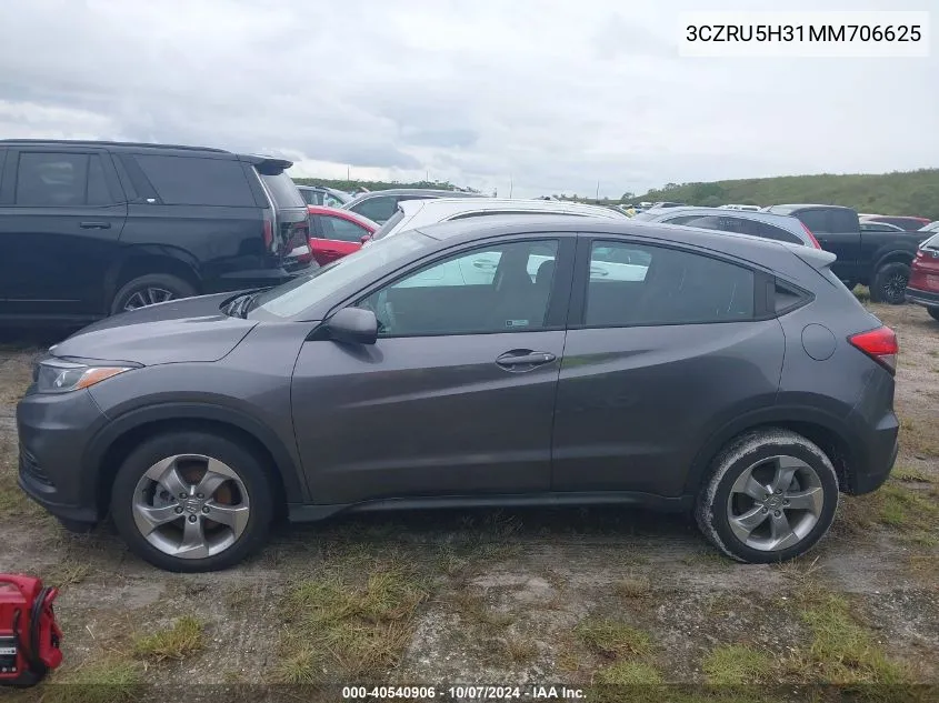 2021 Honda Hr-V 2Wd Lx VIN: 3CZRU5H31MM706625 Lot: 40540906