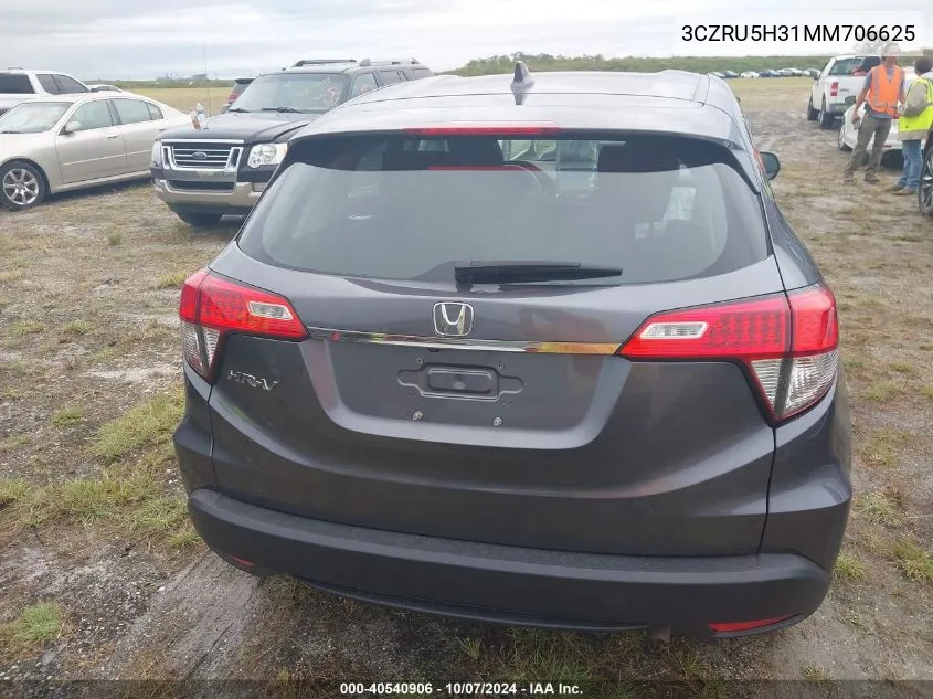 2021 Honda Hr-V 2Wd Lx VIN: 3CZRU5H31MM706625 Lot: 40540906