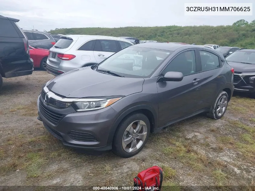 2021 Honda Hr-V 2Wd Lx VIN: 3CZRU5H31MM706625 Lot: 40540906