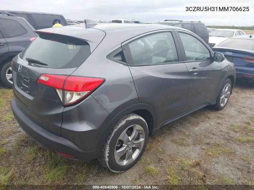 2021 Honda Hr-V 2Wd Lx VIN: 3CZRU5H31MM706625 Lot: 40540906