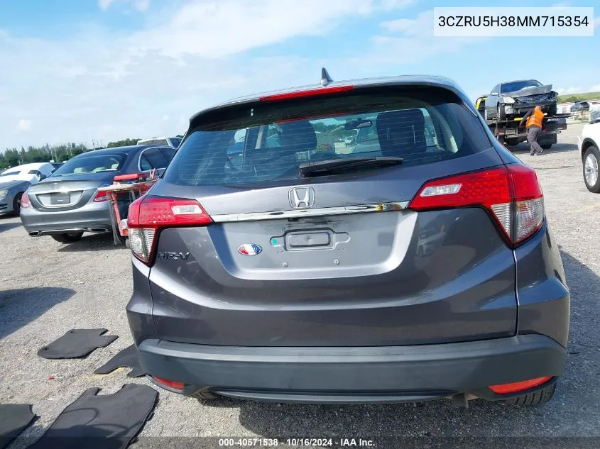 2021 Honda Hr-V 2Wd Lx VIN: 3CZRU5H38MM715354 Lot: 40571538