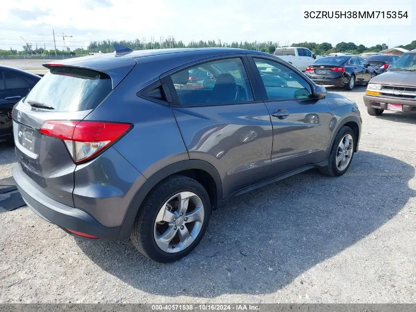 2021 Honda Hr-V 2Wd Lx VIN: 3CZRU5H38MM715354 Lot: 40571538