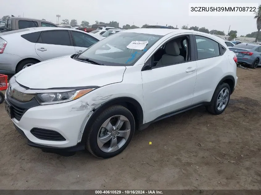 2021 Honda Hr-V 2Wd Lx VIN: 3CZRU5H39MM708722 Lot: 40610529