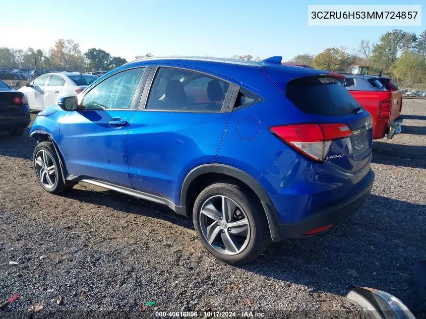 2021 Honda Hr-V Awd Ex VIN: 3CZRU6H53MM724857 Lot: 40616806