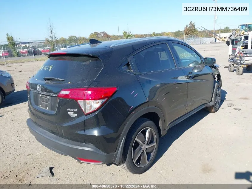 2021 Honda Hr-V Awd Ex-L VIN: 3CZRU6H73MM736489 Lot: 40650578