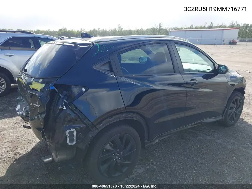 2021 Honda Hr-V 2Wd Sport VIN: 3CZRU5H19MM716771 Lot: 40651370