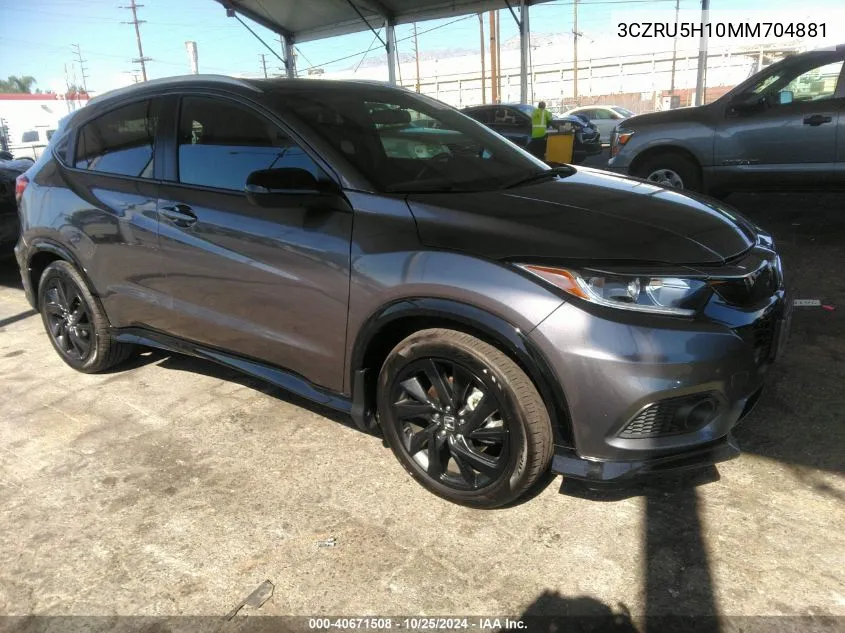 2021 Honda Hr-V 2Wd Sport VIN: 3CZRU5H10MM704881 Lot: 40671508