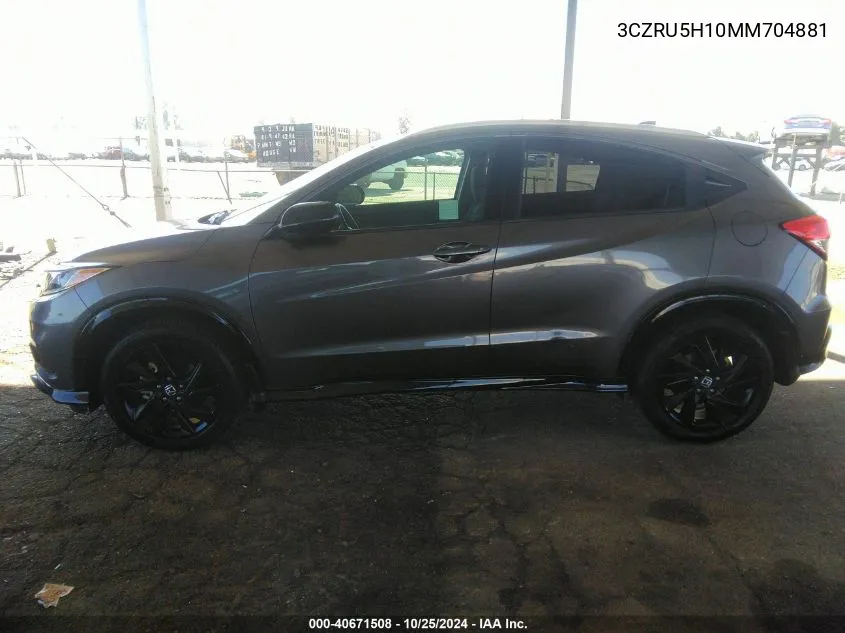 2021 Honda Hr-V 2Wd Sport VIN: 3CZRU5H10MM704881 Lot: 40671508