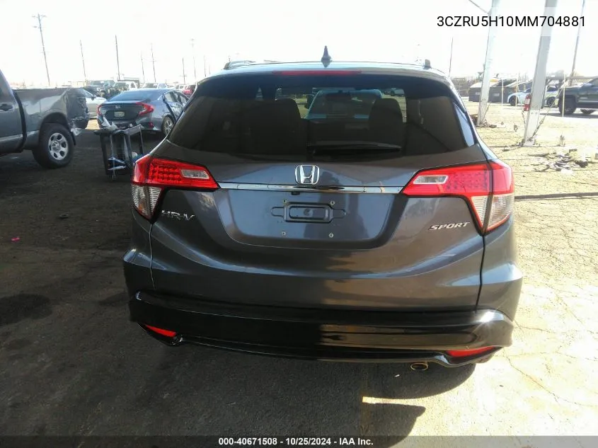 2021 Honda Hr-V 2Wd Sport VIN: 3CZRU5H10MM704881 Lot: 40671508