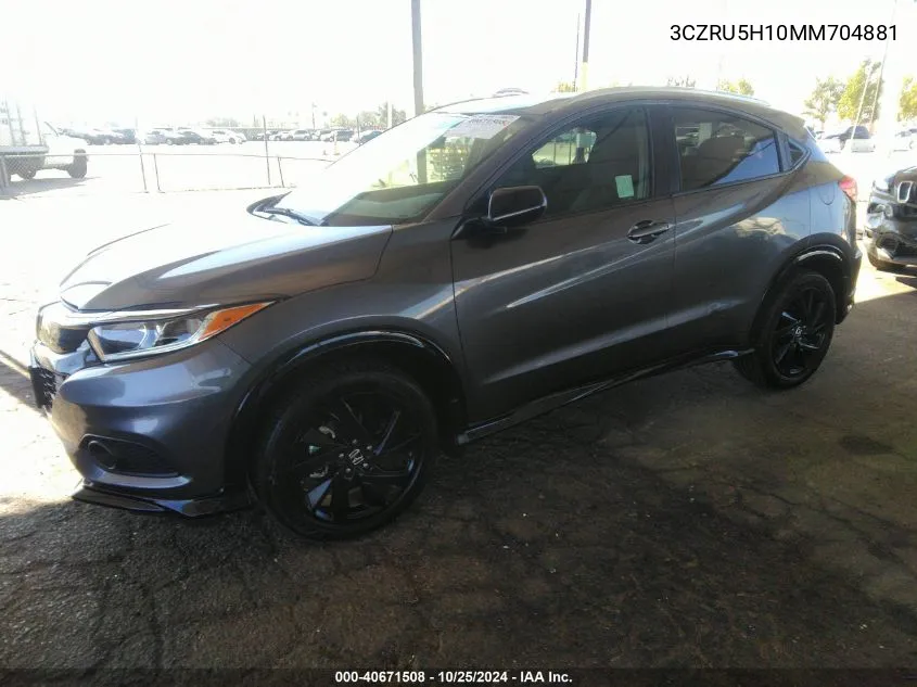 2021 Honda Hr-V 2Wd Sport VIN: 3CZRU5H10MM704881 Lot: 40671508