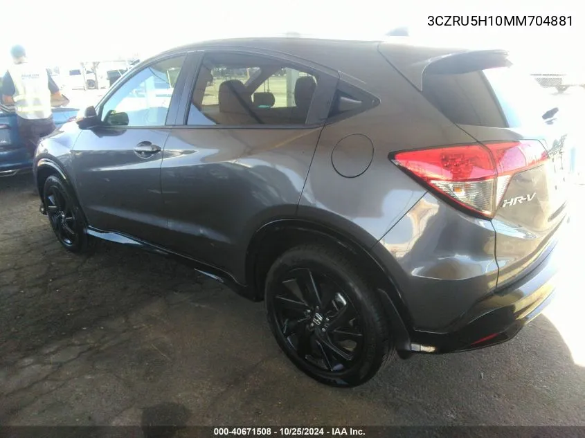 2021 Honda Hr-V 2Wd Sport VIN: 3CZRU5H10MM704881 Lot: 40671508