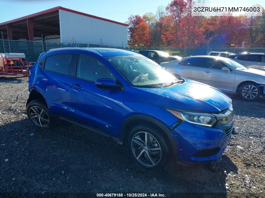 2021 Honda Hr-V Awd Ex-L VIN: 3CZRU6H71MM746003 Lot: 40679168