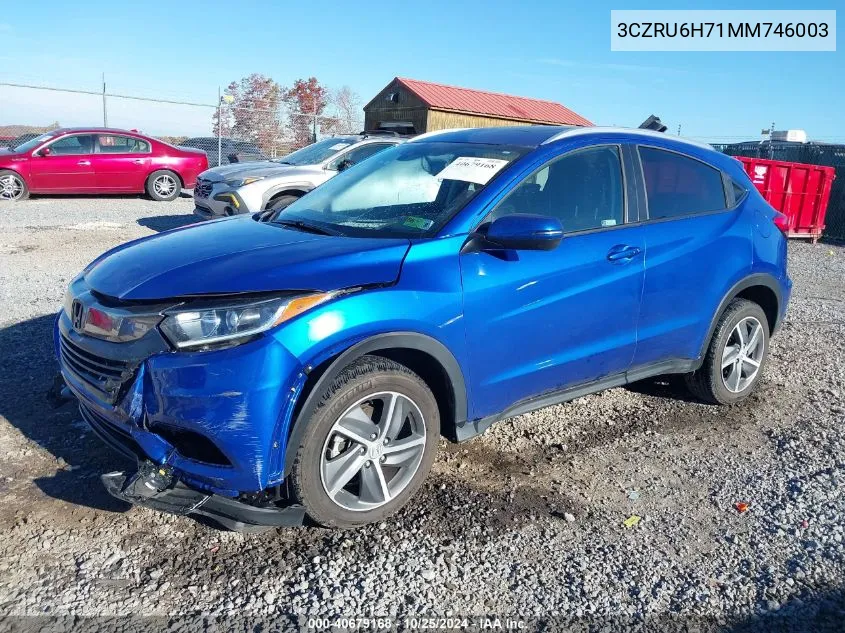 2021 Honda Hr-V Awd Ex-L VIN: 3CZRU6H71MM746003 Lot: 40679168