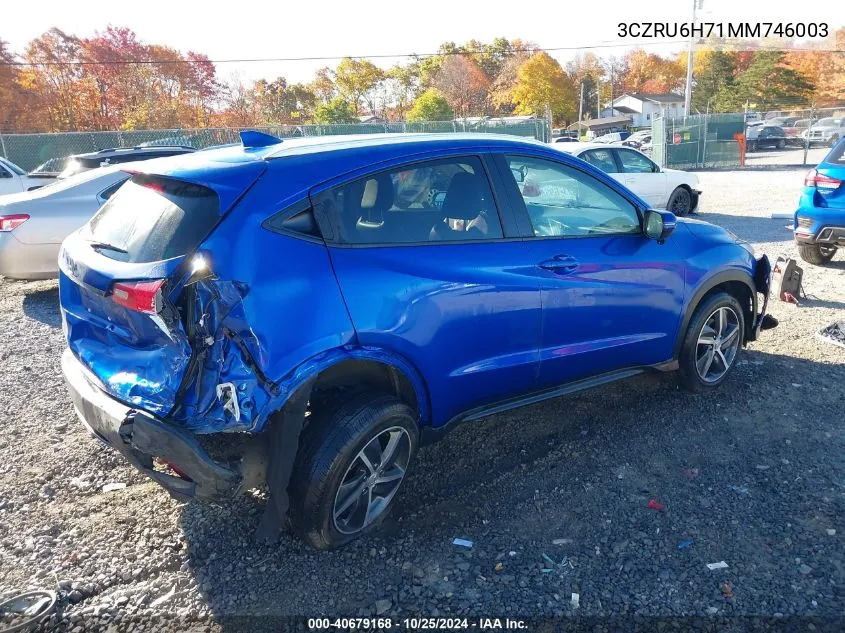 2021 Honda Hr-V Awd Ex-L VIN: 3CZRU6H71MM746003 Lot: 40679168