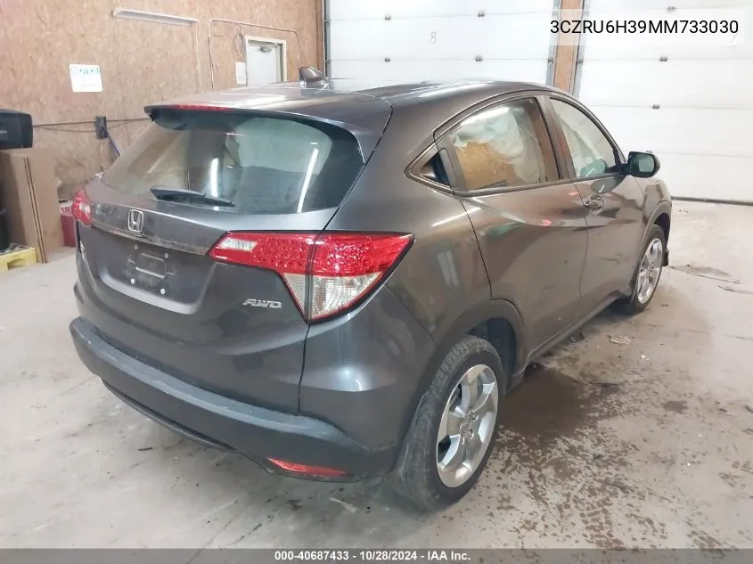 2021 Honda Hr-V Lx VIN: 3CZRU6H39MM733030 Lot: 40687433