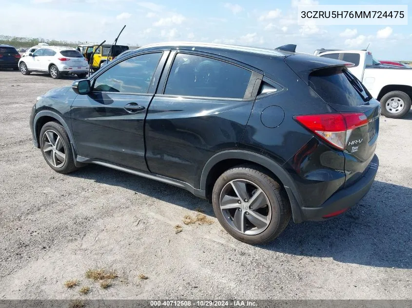 2021 Honda Hr-V 2Wd Ex-L VIN: 3CZRU5H76MM724475 Lot: 40712508