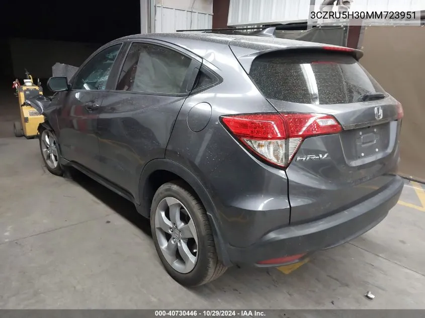 2021 Honda Hr-V 2Wd Lx VIN: 3CZRU5H30MM723951 Lot: 40730446