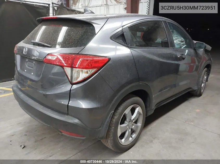 2021 Honda Hr-V 2Wd Lx VIN: 3CZRU5H30MM723951 Lot: 40730446