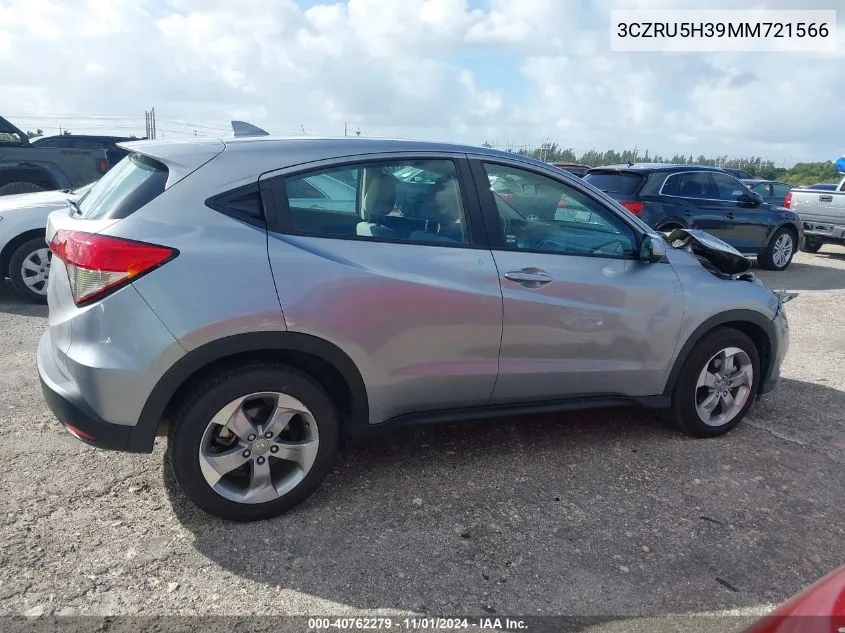 2021 Honda Hr-V 2Wd Lx VIN: 3CZRU5H39MM721566 Lot: 40762279