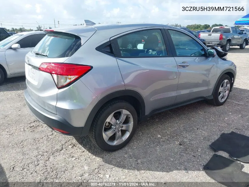 2021 Honda Hr-V 2Wd Lx VIN: 3CZRU5H39MM721566 Lot: 40762279