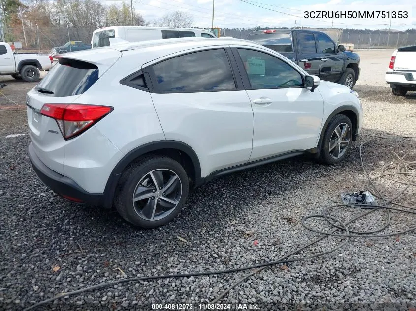 2021 Honda Hr-V Awd Ex VIN: 3CZRU6H50MM751353 Lot: 40812073