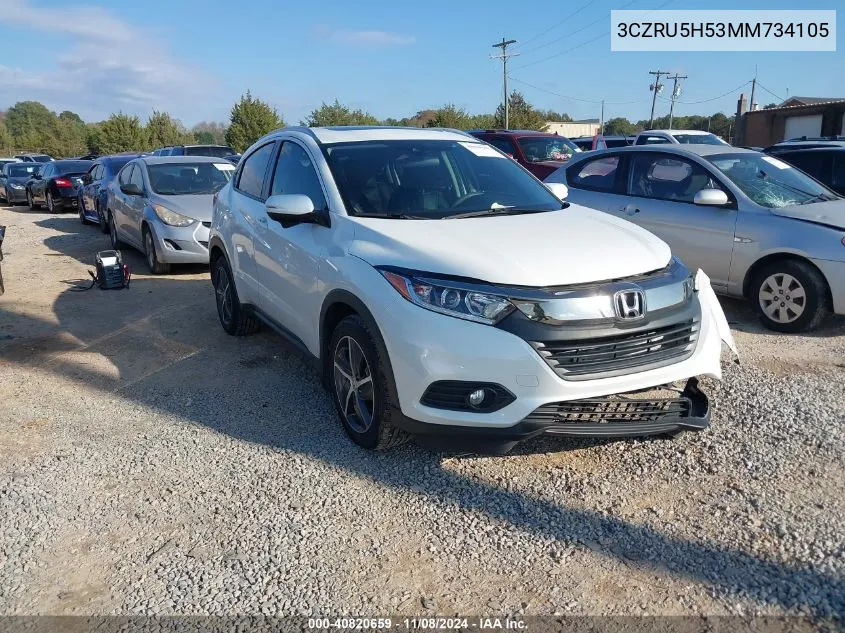 2021 Honda Hr-V 2Wd Ex VIN: 3CZRU5H53MM734105 Lot: 40820659