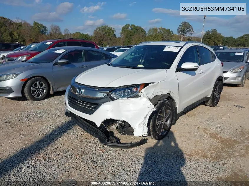 2021 Honda Hr-V 2Wd Ex VIN: 3CZRU5H53MM734105 Lot: 40820659