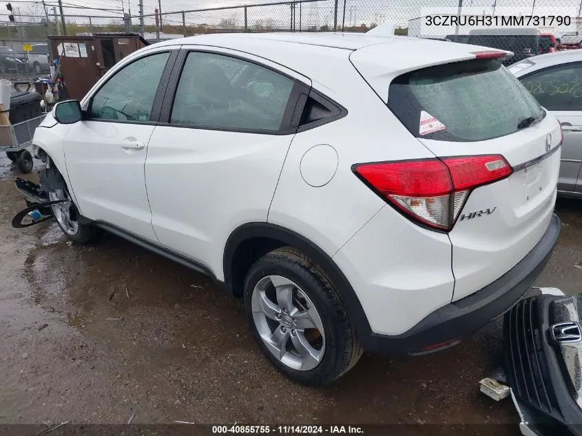 2021 Honda Hr-V Awd Lx VIN: 3CZRU6H31MM731790 Lot: 40855755