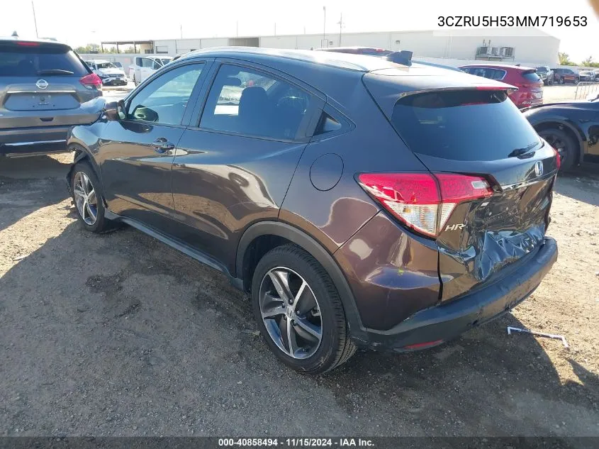 2021 Honda Hr-V 2Wd Ex VIN: 3CZRU5H53MM719653 Lot: 40858494