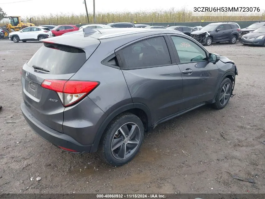 2021 Honda Hr-V Awd Ex VIN: 3CZRU6H53MM723076 Lot: 40860932