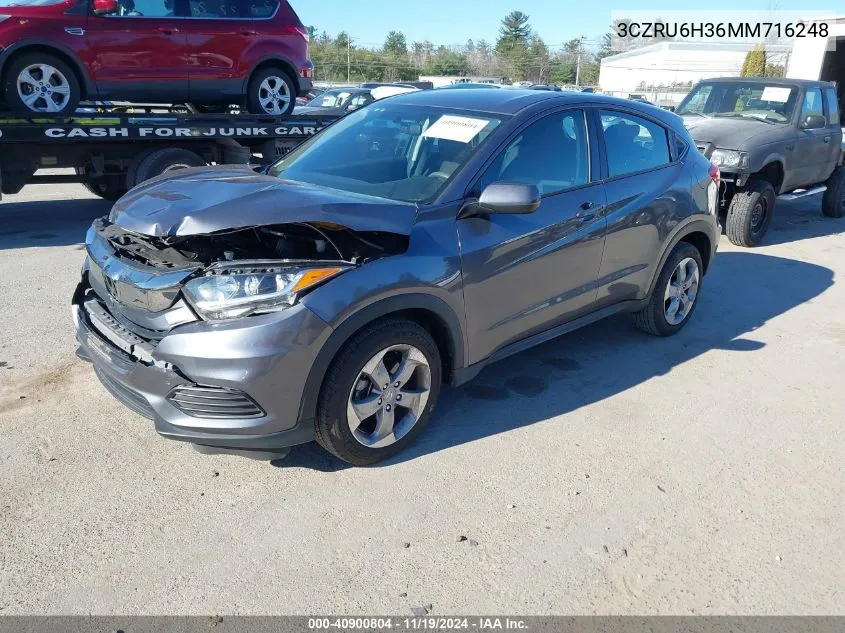 2021 Honda Hr-V Awd Lx VIN: 3CZRU6H36MM716248 Lot: 40900804