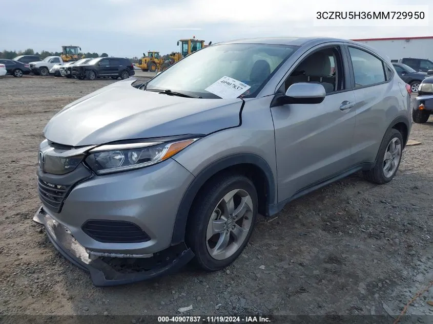 2021 Honda Hr-V 2Wd Lx VIN: 3CZRU5H36MM729950 Lot: 40907837