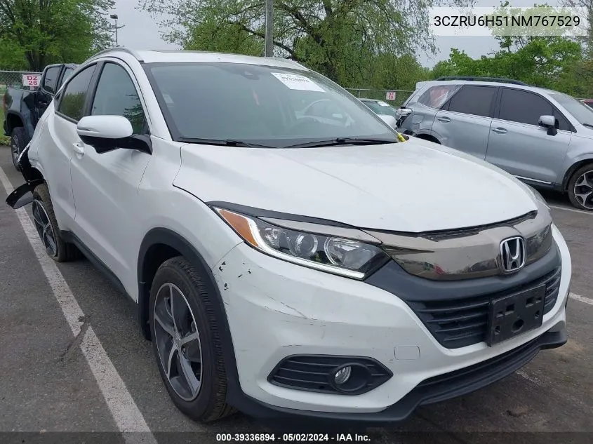 2022 Honda Hr-V Awd Ex VIN: 3CZRU6H51NM767529 Lot: 39336894