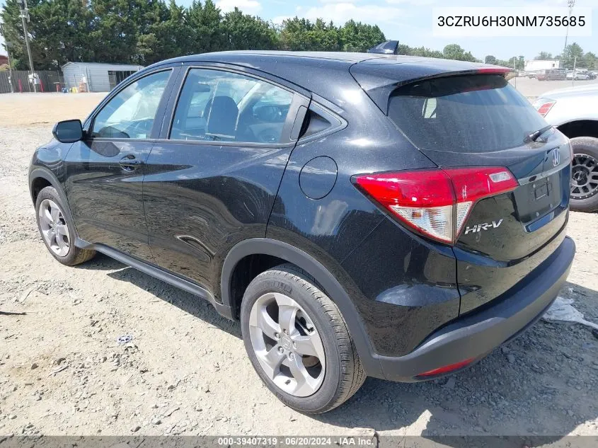 2022 Honda Hr-V Awd Lx VIN: 3CZRU6H30NM735685 Lot: 39407319