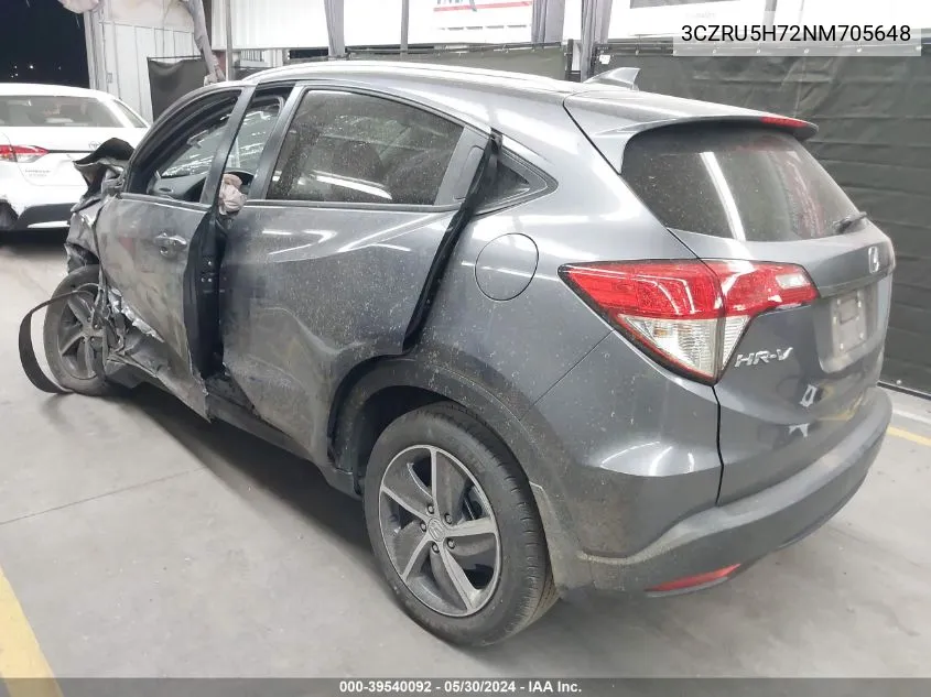 2022 Honda Hr-V 2Wd Ex-L VIN: 3CZRU5H72NM705648 Lot: 39540092