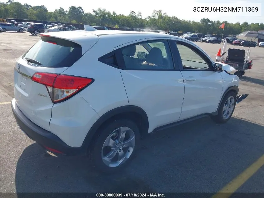 2022 Honda Hr-V Awd Lx VIN: 3CZRU6H32NM711369 Lot: 39800939