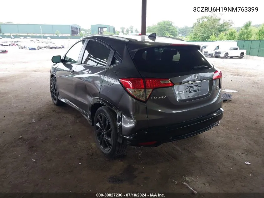 2022 Honda Hr-V Awd Sport VIN: 3CZRU6H19NM763399 Lot: 39827236