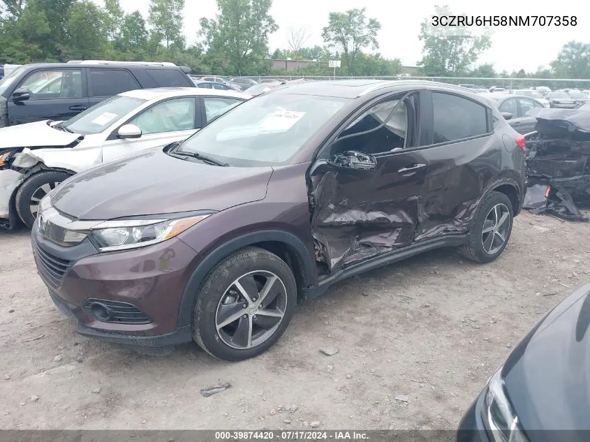 2022 Honda Hr-V Awd Ex VIN: 3CZRU6H58NM707358 Lot: 39874420