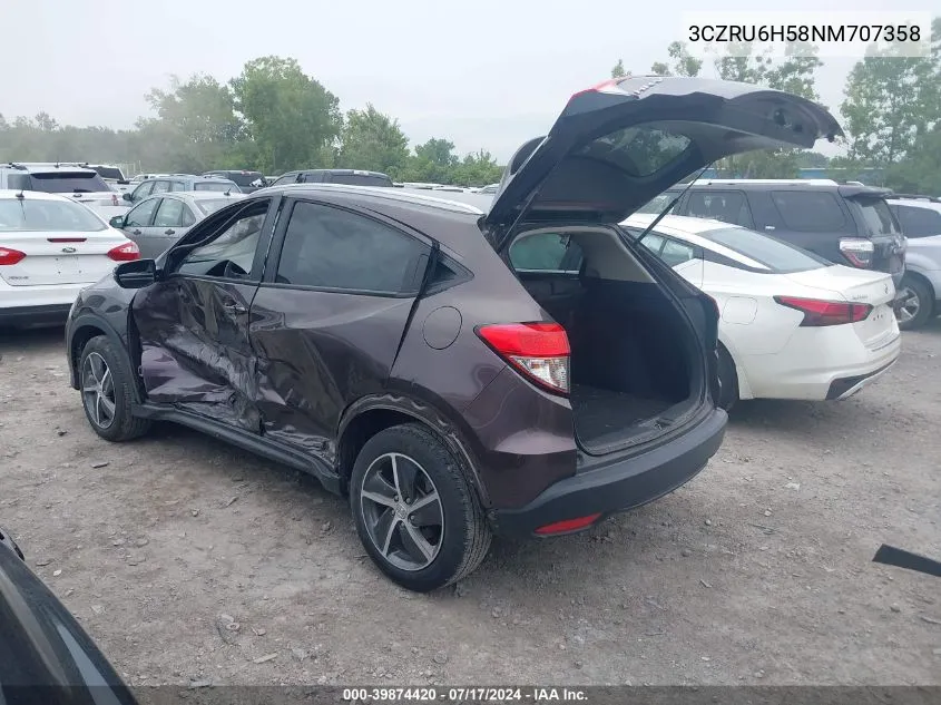 2022 Honda Hr-V Awd Ex VIN: 3CZRU6H58NM707358 Lot: 39874420