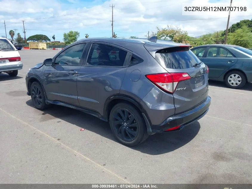 2022 Honda Hr-V 2Wd Sport VIN: 3CZRU5H12NM707198 Lot: 39939461