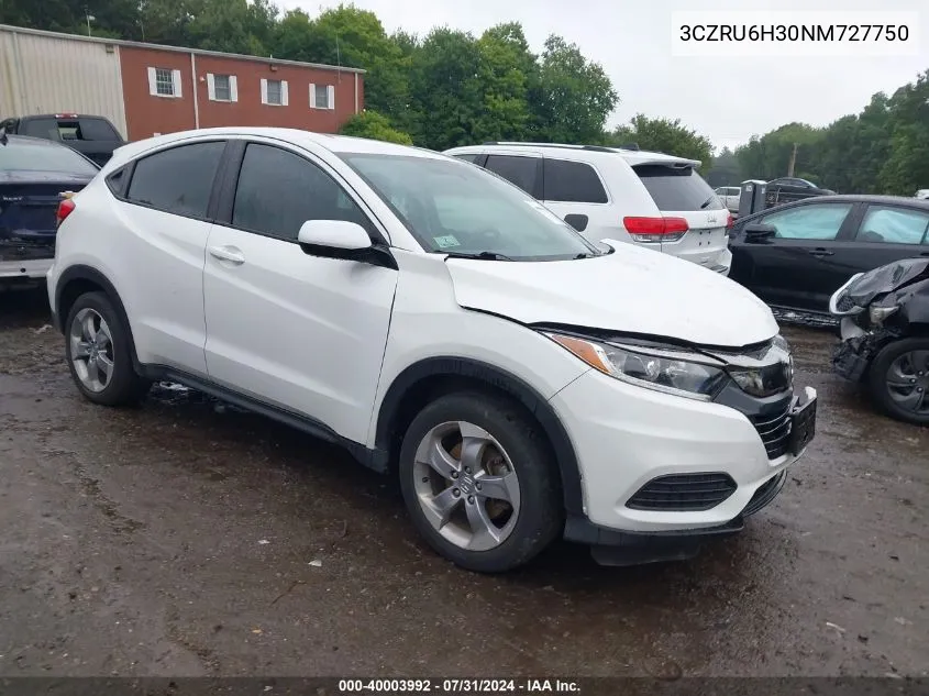 2022 Honda Hr-V Awd Lx VIN: 3CZRU6H30NM727750 Lot: 40003992